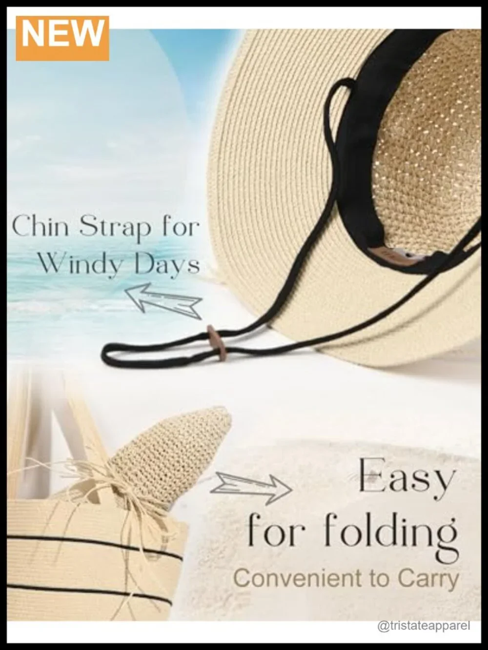 Wide Brim Paper Straw Sun Hat for Women Summer Beach Travel Foldable with Chin